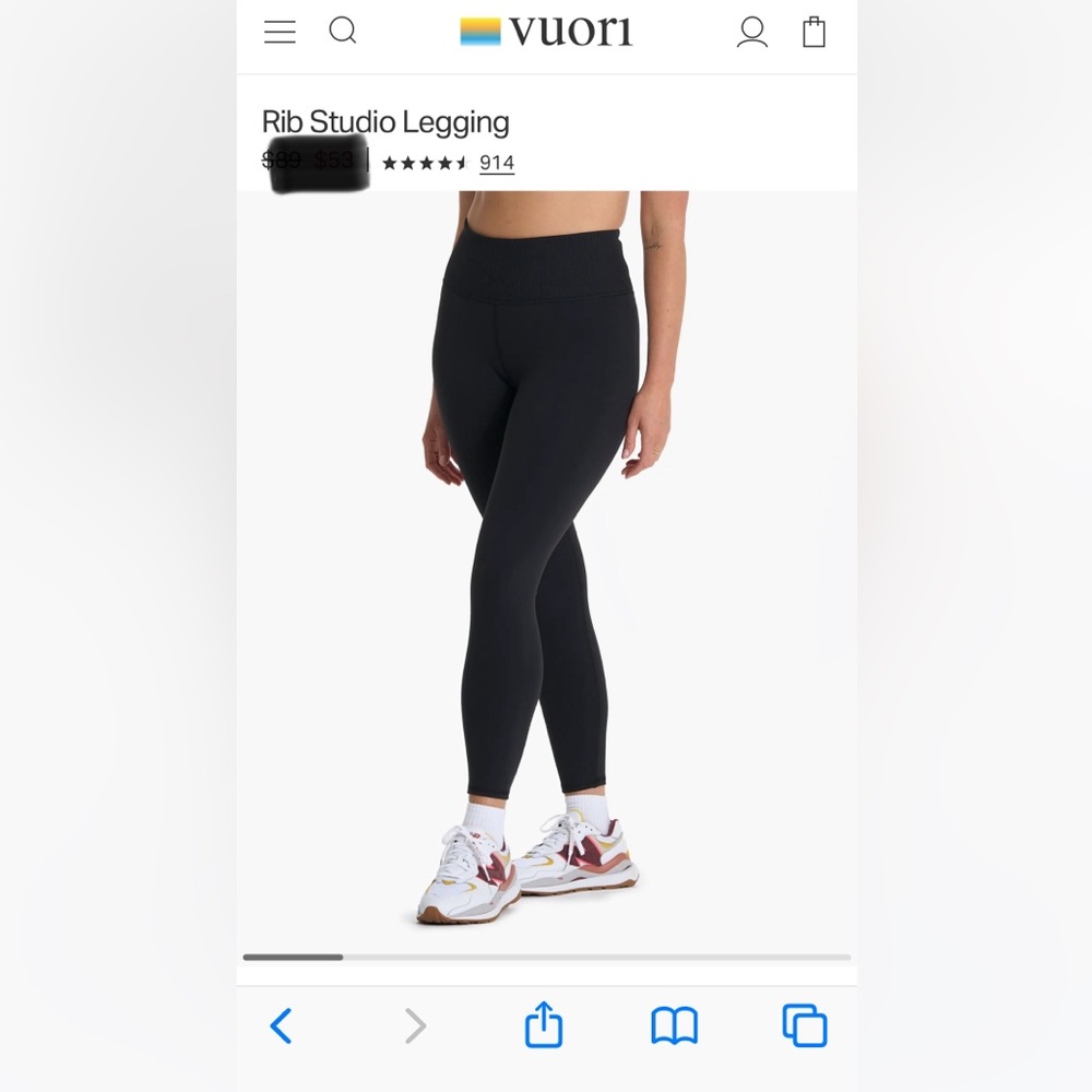 Vuori Rib Studio Legging - Black